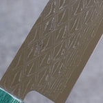 Seisuke AUS10 Mirror Crossed Kiritsuke Santoku Japanese Knife 180mm Shitan (ferrule: Green Pakka wood) Handle - Japannywholesale