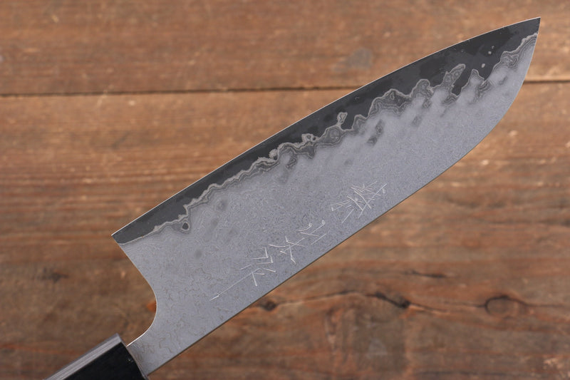 Nao Yamamoto VG10 Black Damascus Santoku  165mm Walnut Handle - Japannywholesale