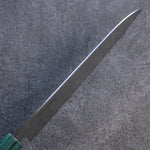 Seisuke AUS10 Mirror Crossed Santoku Japanese Knife 180mm Shitan (ferrule: Green Pakka wood) Handle - Japannywholesale