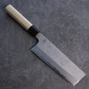 Kikuzuki White Steel No.2 Nashiji Nakiri Japanese Knife 180mm Magnolia Handle - Japannywholesale