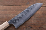 Yoshimi Kato VG10 Hammered Damascus Santoku  165mm with Black Persimmon Handle - Japannywholesale