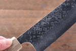 Yoshimi Kato VG10 Hammered Damascus Santoku  165mm with Black Persimmon Handle - Japannywholesale