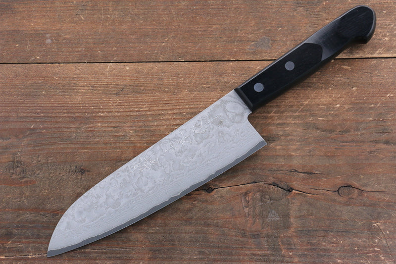 Nao Yamamoto VG10 Black Damascus Santoku  180mm Black Pakka wood Handle - Japannywholesale