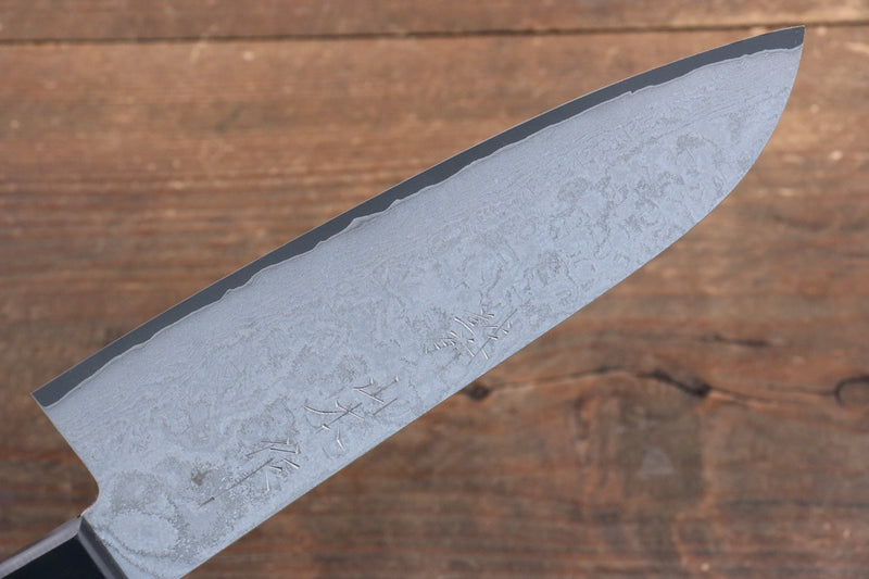 Nao Yamamoto VG10 Black Damascus Santoku  180mm Black Pakka wood Handle - Japannywholesale