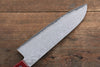 Nao Yamamoto VG10 Black Damascus Santoku  180mm Red Pakka wood Handle - Japannywholesale