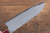 Nao Yamamoto VG10 Black Damascus Santoku  180mm Red Pakka wood Handle - Japannywholesale