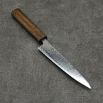 Seisuke Nami AUS10 Mirrored Finish Damascus Petty-Utility Japanese Knife 150mm Oak Handle - Japannywholesale