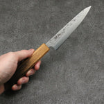 Seisuke SLD Washiji Petty-Utility Japanese Knife 135mm Burnt Oak Handle - Japannywholesale