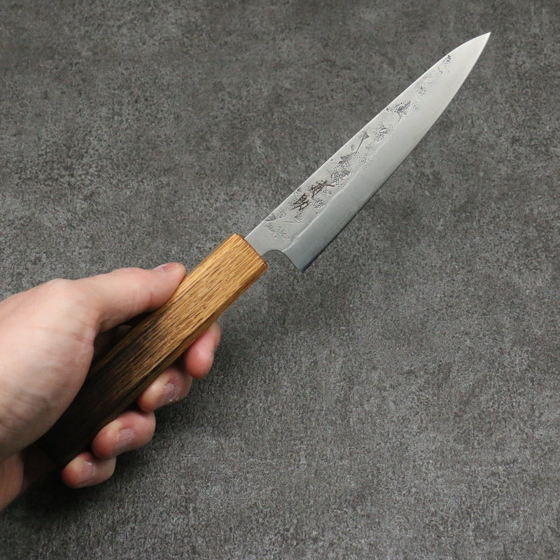 Seisuke SLD Washiji Petty-Utility Japanese Knife 135mm Burnt Oak Handle - Japannywholesale