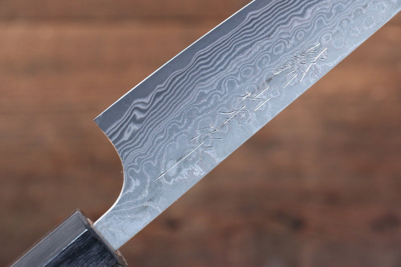 Nao Yamamoto SG2 Black Damascus Petty-Utility  140mm Shitan Handle - Japannywholesale