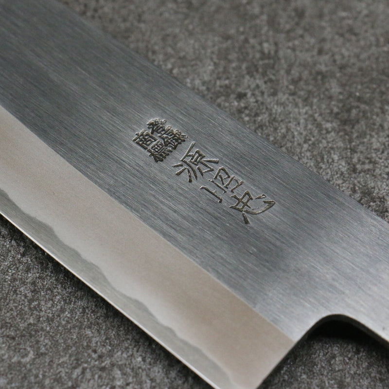 Minamoto Akitada White Steel No.2 Kasumitogi Santoku Japanese Knife 180mm Magnolia Handle - Japannywholesale