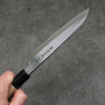 Minamoto Akitada Blue Steel No.2 Kasumitogi Santoku Japanese Knife 180mm Magnolia Handle - Japannywholesale