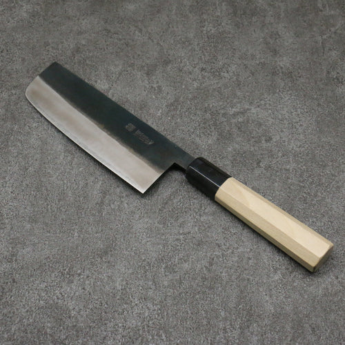 Minamoto Akitada White Steel No.2 Kurouchi Nakiri Japanese Knife 165mm Magnolia Handle - Japannywholesale