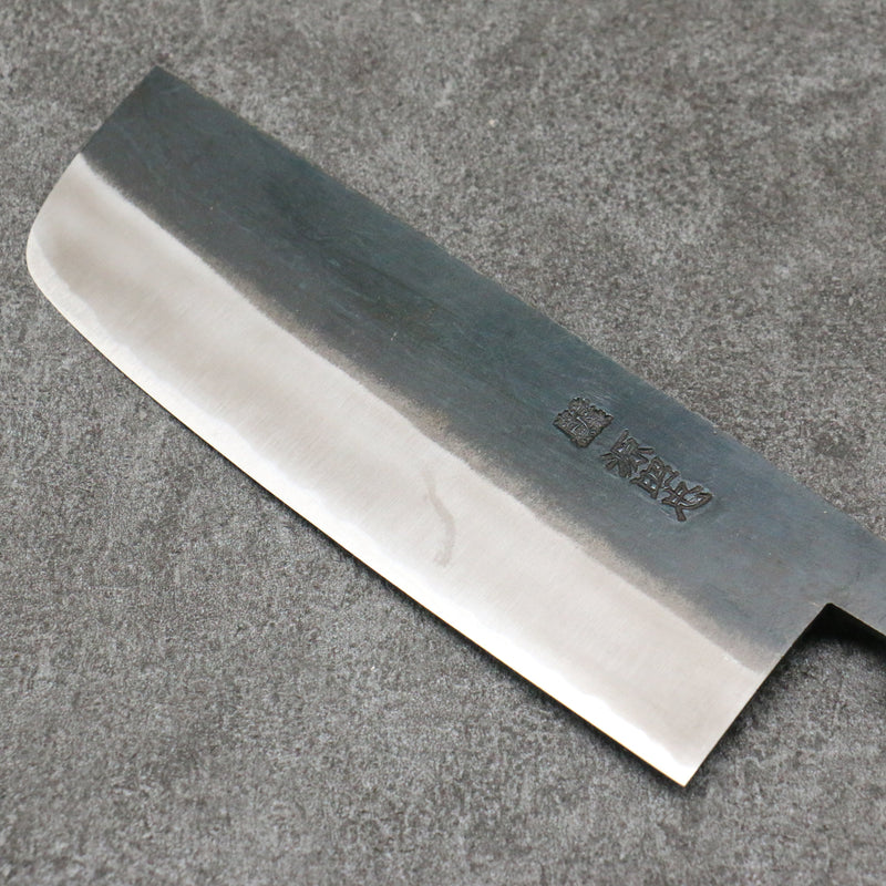 Minamoto Akitada White Steel No.2 Kurouchi Nakiri Japanese Knife 165mm Magnolia Handle - Japannywholesale
