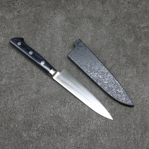 Seisuke Seiten Molybdenum Petty-Utility Japanese Knife 120mm Navy blue Pakka wood Handle with Sheath - Japannywholesale