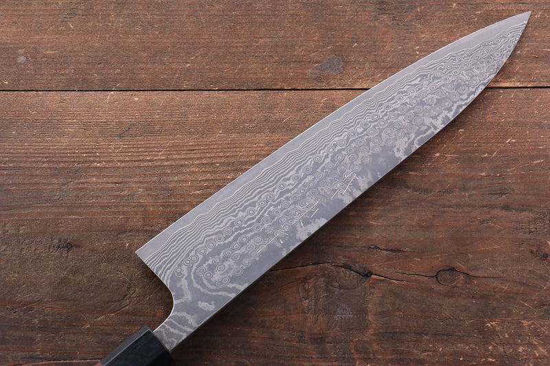 Nao Yamamoto SG2 Black Damascus Gyuto  240mm Shitan Handle - Japannywholesale