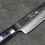 Seisuke Aotsuchi AUS10 Hammered Kiritsuke Petty-Utility Japanese Knife 145mm Navy blue Pakka wood Handle with Sheath - Japannywholesale