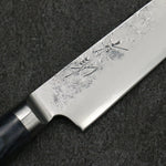 Seisuke Blue Steel No.2 Nashiji Kiritsuke Petty-Utility Japanese Knife 145mm Navy blue Pakka wood Handle - Japannywholesale