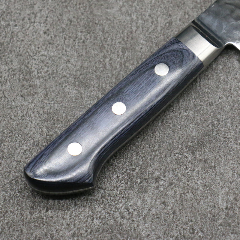 Seisuke Seiun VG10 33 Layer Damascus Santoku  180mm Navy blue Pakka wood Handle - Japannywholesale