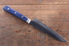 Seisuke Aotsuchi AUS10 Hammered Kiritsuke Petty-Utility  140mm Blue Pakka wood Handle with Sheath - Japannywholesale