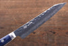 Seisuke Aotsuchi AUS10 Hammered Kiritsuke Petty-Utility  140mm Blue Pakka wood Handle with Sheath - Japannywholesale