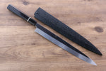 Sakai Takayuki Mt.Fuji Honyaki White Steel No.2 Yanagiba  300mm Ebony with Ring Handle with Sheath - Japannywholesale