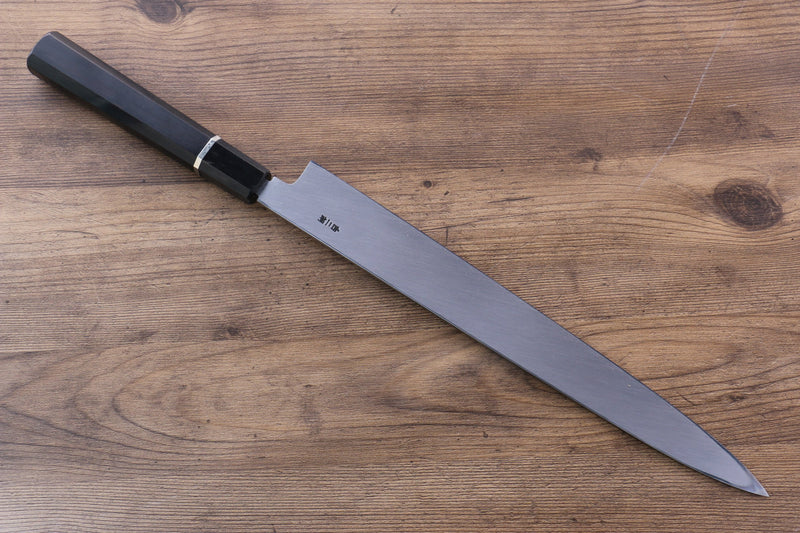 Sakai Takayuki Mt.Fuji Honyaki White Steel No.2 Yanagiba  300mm Ebony with Ring Handle with Sheath - Japannywholesale