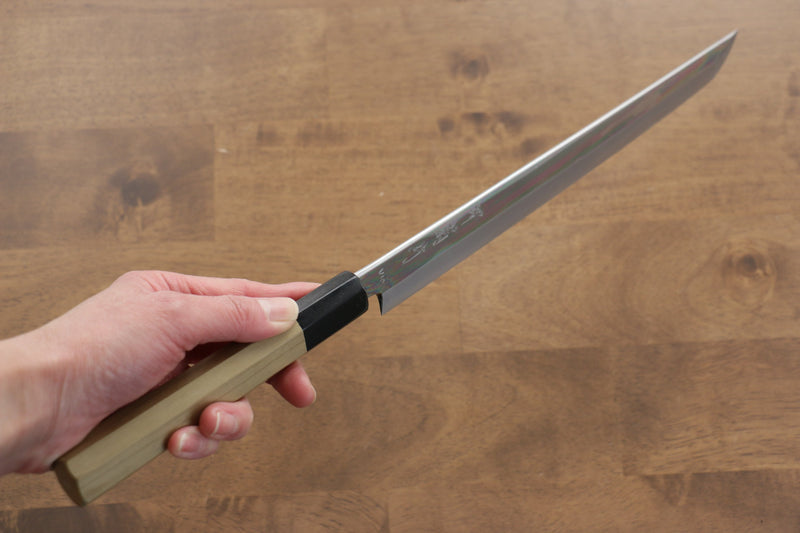 Sakai Kikumori VG10 Mirrored Finish Sakimaru Takohiki  270mm Magnolia Handle - Japannywholesale