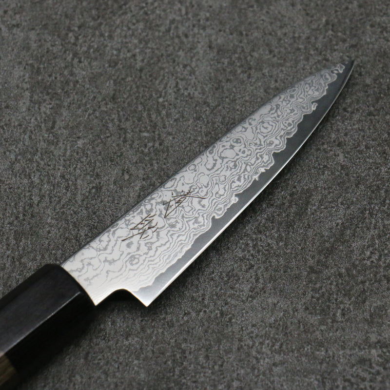 Seisuke VG10 Damascus Petty-Utility Japanese Knife 105mm Gray Pakka wood Handle - Japannywholesale