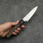 Seisuke VG10 Damascus Petty-Utility Japanese Knife 105mm Gray Pakka wood Handle - Japannywholesale