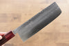 Kunihira VG1 Hammered Nakiri  165mm Shitan (ferrule: Red Pakka wood) Handle - Japannywholesale