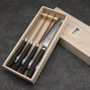 Shizu Set of 4 VG10 Damascus Steak Japanese Knife 130mm Black Pakka wood Handle - Japannywholesale