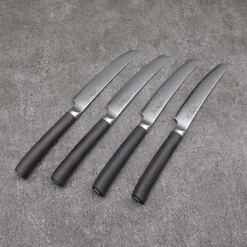Shizu Set of 4 VG10 Damascus Steak Japanese Knife 130mm Black Pakka wood Handle - Japannywholesale