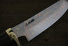 Tsukasa Hinoura Blue Steel No.2 Colored Damascus Hunter Knife 100mm with Rose wood Handle - Japannywholesale