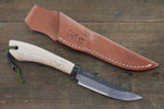 Tsukasa Hinoura Blue Steel Kurouchi Hunter Knife 105mm with Oak Handle - Japannywholesale