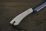 Tsukasa Hinoura Blue Steel Kurouchi Hunter Knife 105mm with Oak Handle - Japannywholesale