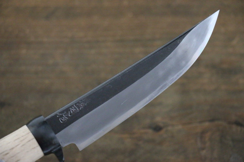 Tsukasa Hinoura Blue Steel Kurouchi Hunter Knife 105mm with Oak Handle - Japannywholesale