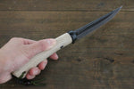 Tsukasa Hinoura Blue Steel Kurouchi Hunter Knife 105mm with Oak Handle - Japannywholesale