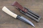 Tsukasa Hinoura White Steel Kurouchi Hunter Knife Japanese Chef Knife 130mm with Oak Handle - Japannywholesale