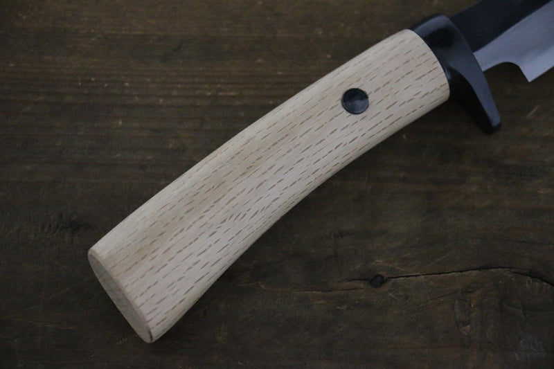 Tsukasa Hinoura White Steel Kurouchi Hunter Knife Japanese Chef Knife 130mm with Oak Handle - Japannywholesale
