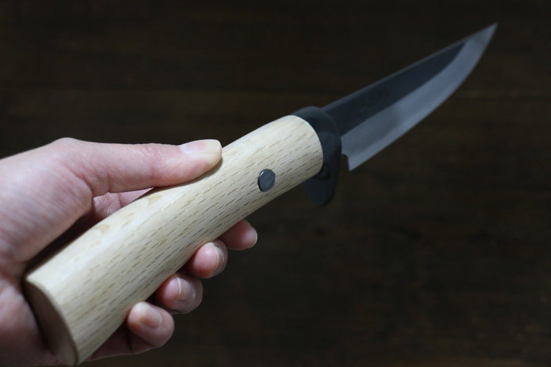 Tsukasa Hinoura White Steel Kurouchi Hunter Knife Japanese Chef Knife 130mm with Oak Handle - Japannywholesale