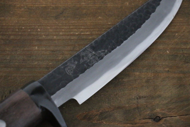 Tsukasa Hinoura White Steel Kurouchi Hunter Knife 130mm with Rose wood Handle - Japannywholesale