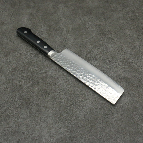 Kanetsune VG1 Hammered Nakiri Japanese Knife 165mm Black Pakka wood Handle - Japannywholesale
