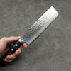 Kanetsune VG1 Hammered Nakiri Japanese Knife 165mm Black Pakka wood Handle - Japannywholesale