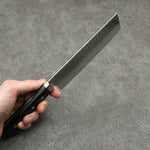 Kanetsune VG1 Hammered Nakiri Japanese Knife 165mm Black Pakka wood Handle - Japannywholesale