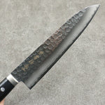 Kanetsune VG1 Hammered Gyuto Japanese Knife 180mm Black Pakka wood Handle - Japannywholesale