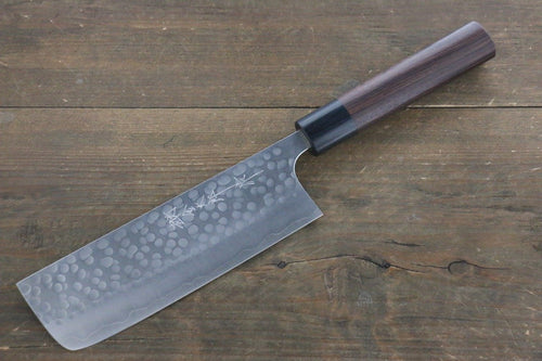 Yoshimi Kato Silver Steel No.3 Hammered Nakiri Japanese Chef Knife 165mm - Japannywholesale