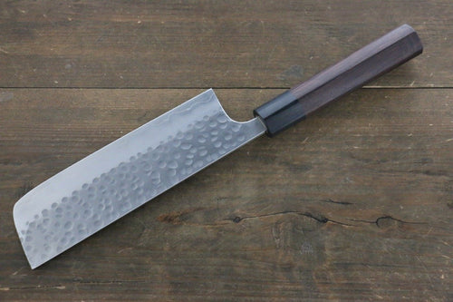 Yoshimi Kato Silver Steel No.3 Hammered Nakiri Japanese Chef Knife 165mm - Japannywholesale