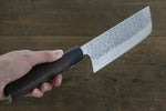 Yoshimi Kato Silver Steel No.3 Hammered Nakiri Japanese Chef Knife 165mm - Japannywholesale