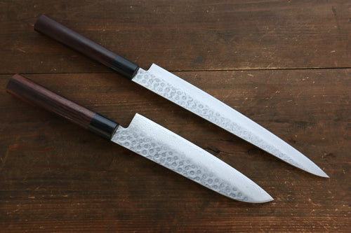 Sakai Takayuki 45 Layer Damascus Japanese Chef's Knife Sujihiki 240mm & Santoku 180mm Set with Shitan Handle - Japannywholesale